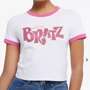 Hot Topic Bratz White and Pink Short Sleeve Tee